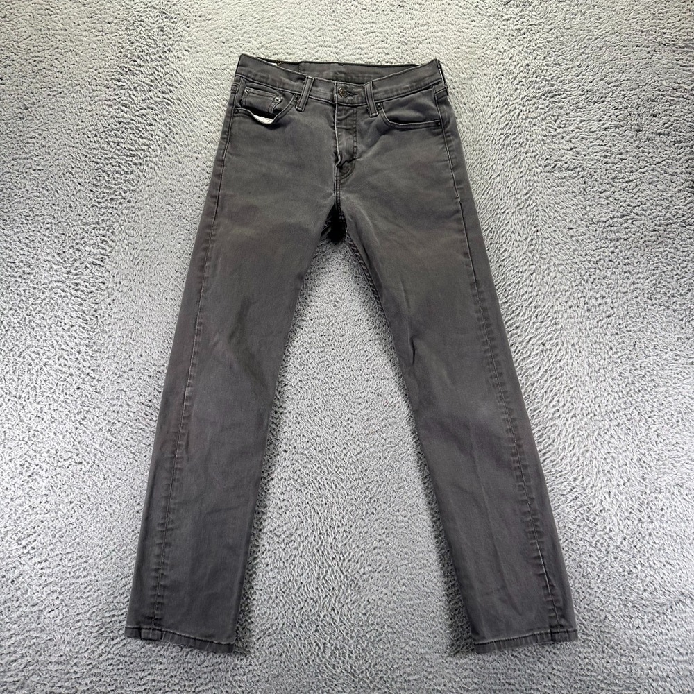 Levi's 513 Jeans Mens 28x30 Black Cotton Denim Straight Travel Workwear Stretch